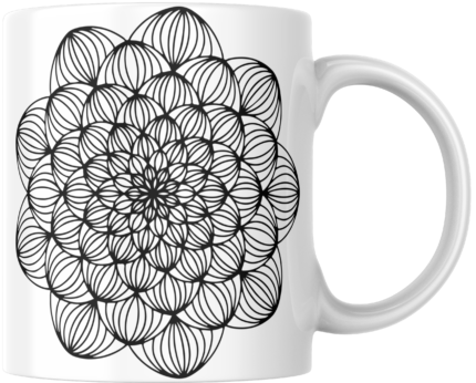Mandala Printed Ceramic Mug | Coffee Mug | Tea Mug | Milk Mug | Designer Mug | 330 ml, Microwave & Dishwasher Safe | Mug for Kids | Mug for Friend, Birthday Gift