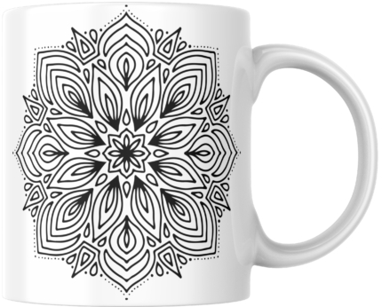 Mandala Printed Ceramic Mug | Coffee Mug | Tea Mug | Milk Mug | Designer Mug | 330 ml, Microwave & Dishwasher Safe | Mug for Kids | Mug for Friend, Birthday Gift