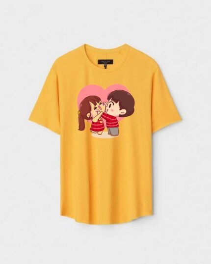Unisex Designer Premium Quality Printed T-Shirt For Boys And Girls :: Cloth type : Cotton - Colour :: Yellow