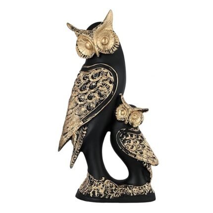 Owl Family Showpiece for Home DecorGiftingLiving Room Decorative Showpiece - 35 cm (Polyresin, Multicolor)